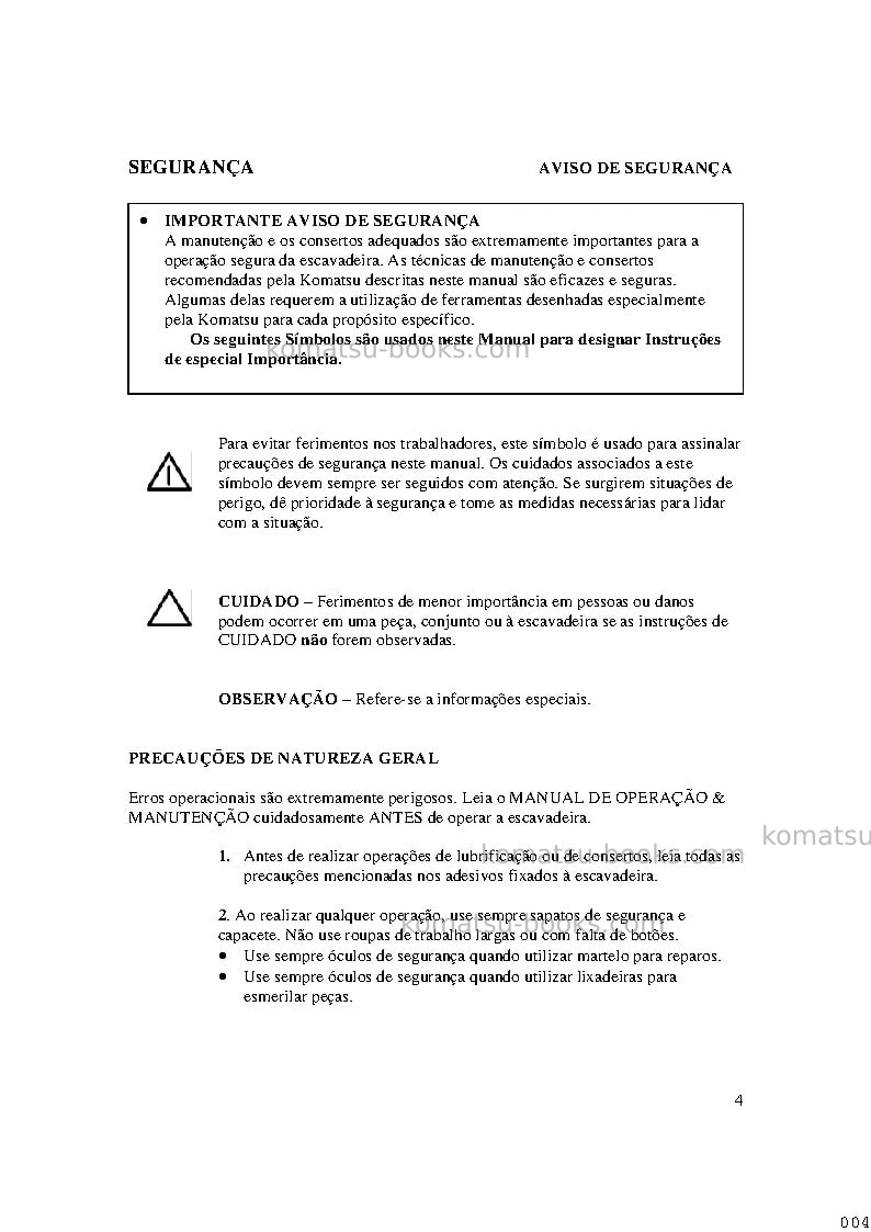 Komatsu pc5500-6deu Reparo e manutenção capa Página 5 Komatsu pc5500-6deu Reparo e manutenção capa Página 5