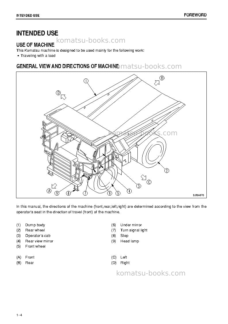 Komatsu hd465-7idn-r Operation manual cover Page 5