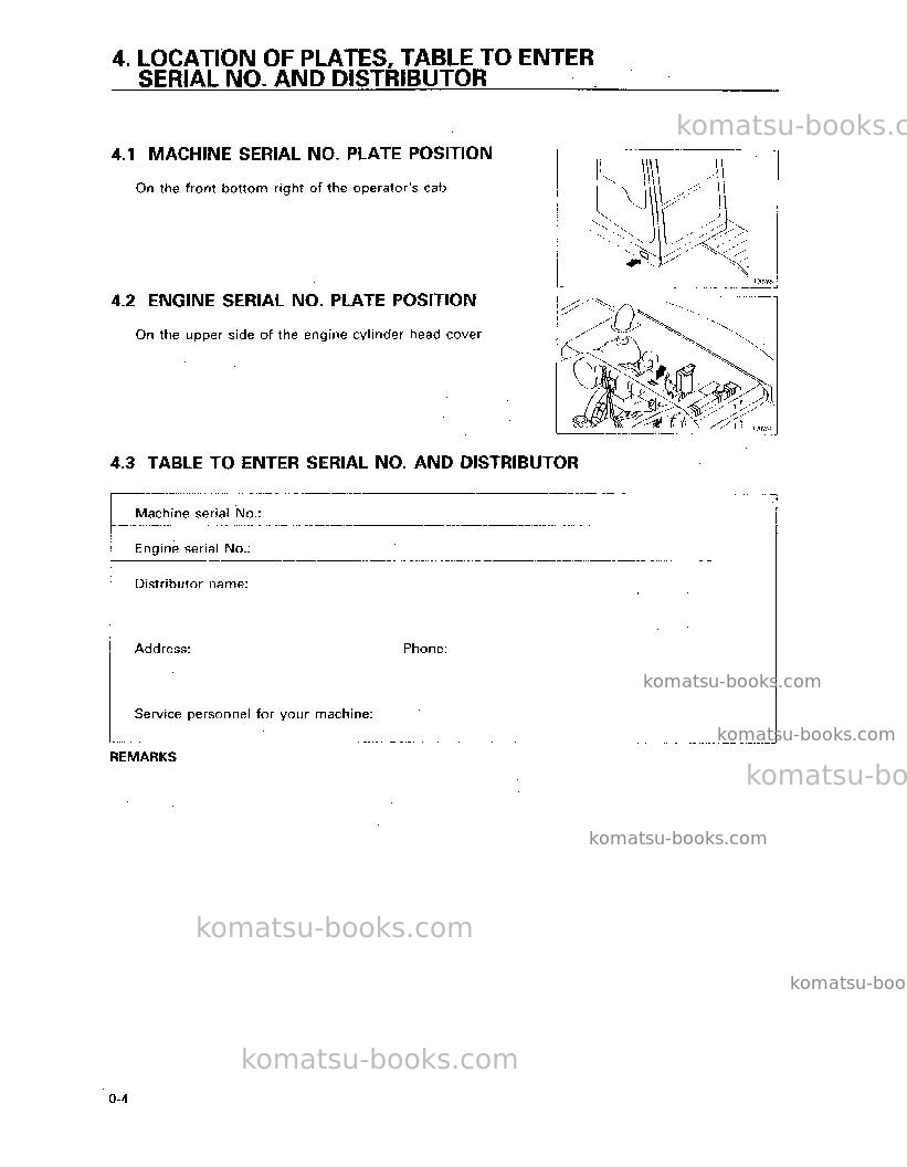 Komatsu pc100-6jpn Operation manual cover Page 5 Komatsu pc100-6jpn Operation manual cover Page 5