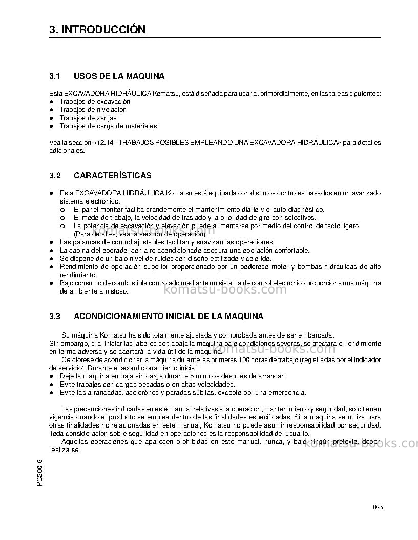 Komatsu pc200lc-6jpn Manual de operación cover Page 5