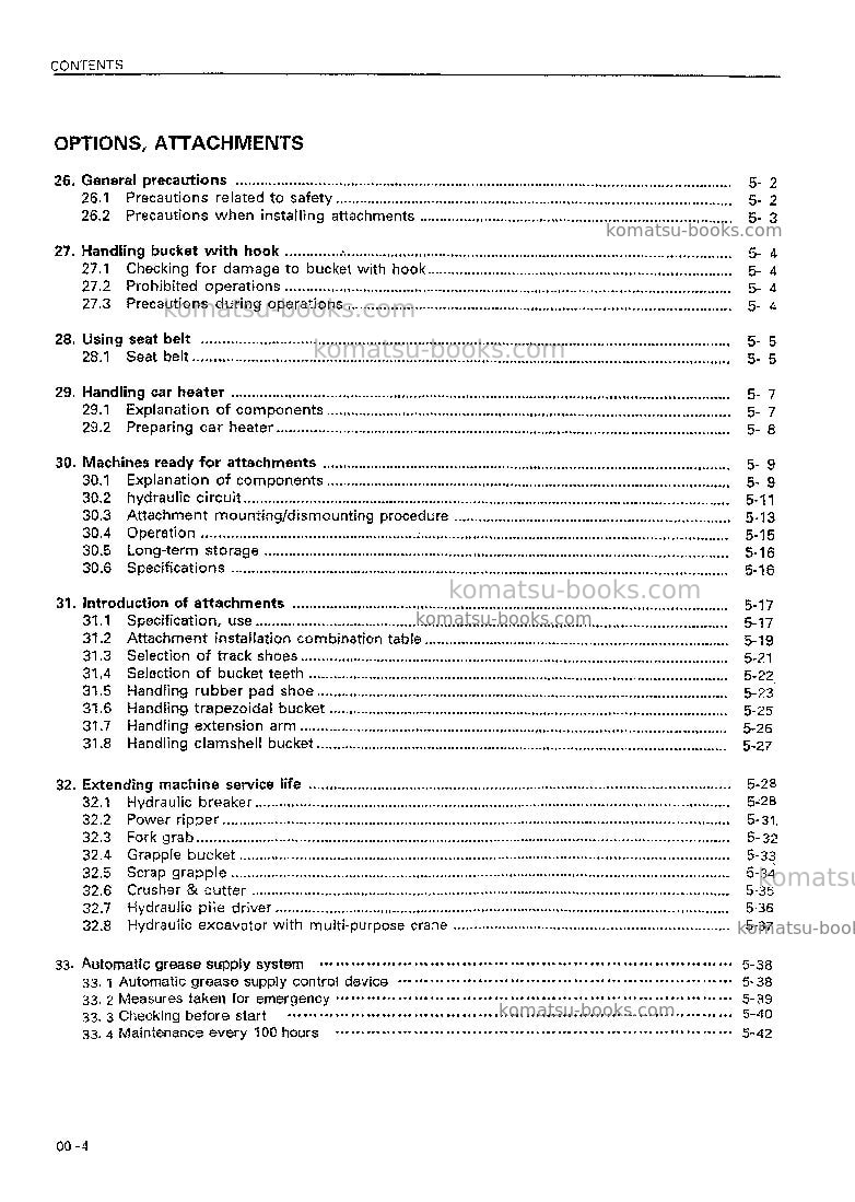 Komatsu pc200-6chn-a Operation manual cover Page 5