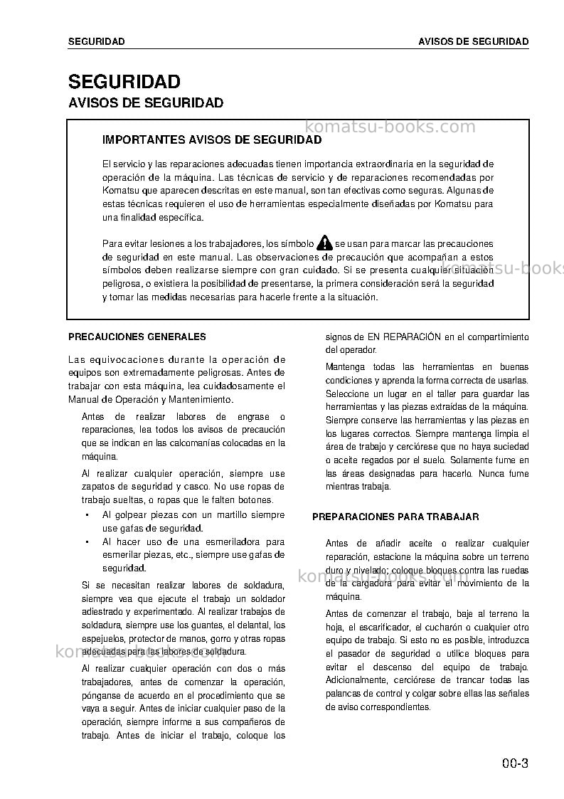 Komatsu pc400-7jpn Reparación y mantenimiento cover Page 5