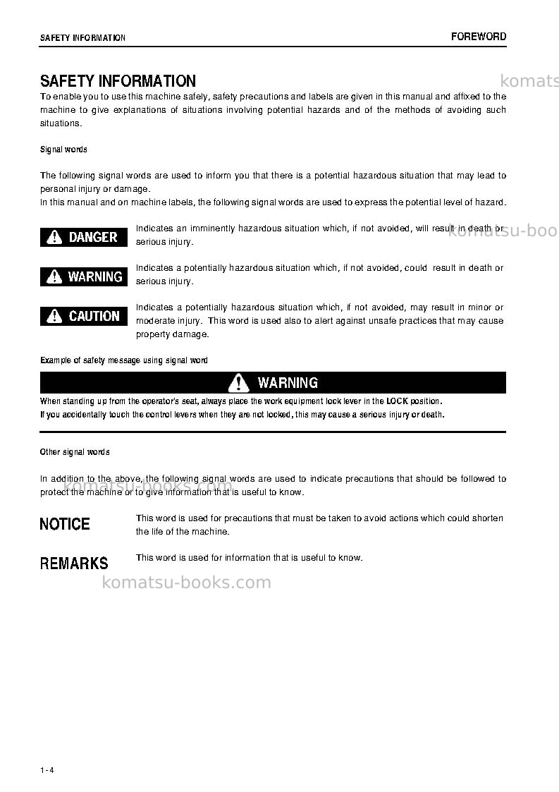 Komatsu d65px-15jpn Operation manual cover Page 5 Komatsu d65px-15jpn Operation manual cover Page 5