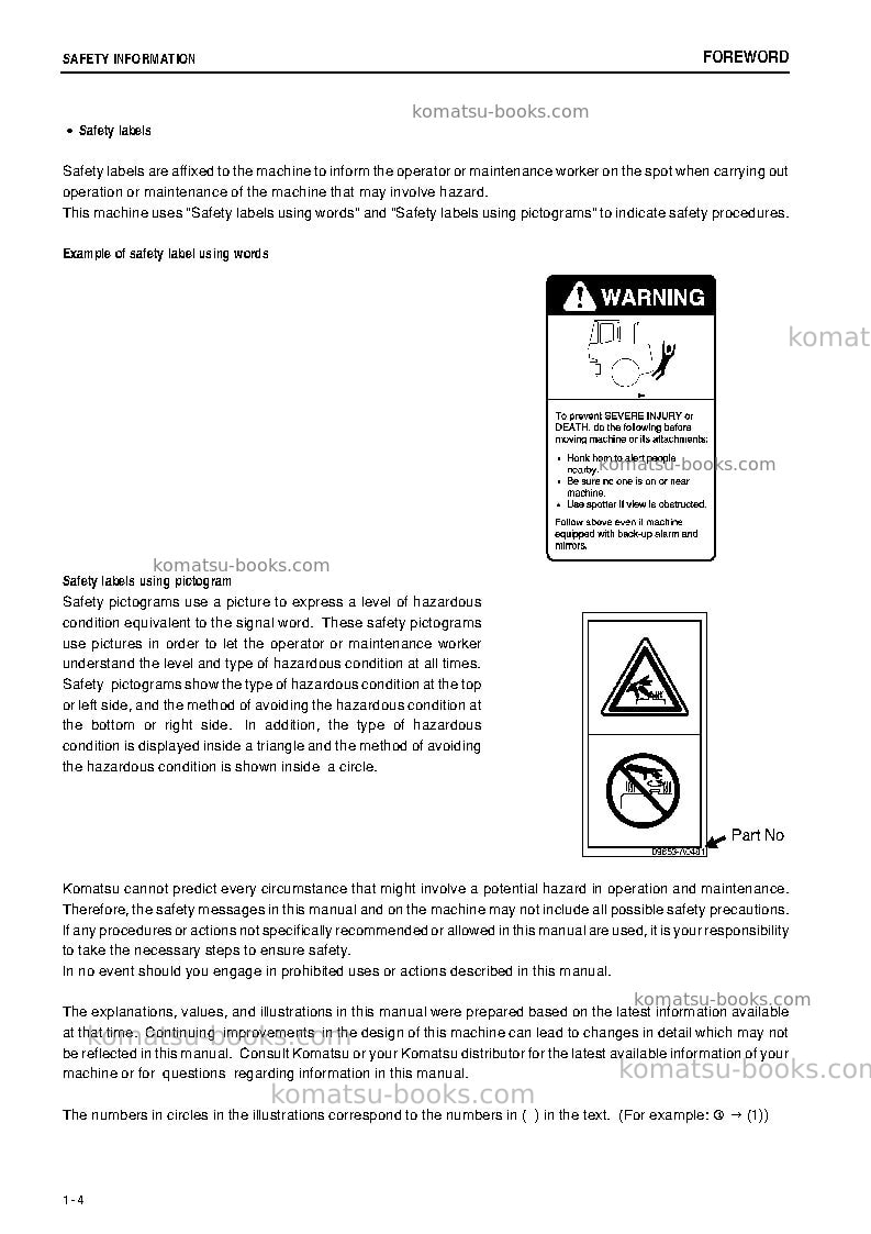 Komatsu wa480-5jpn Operation manual cover Page 5 Komatsu wa480-5jpn Operation manual cover Page 5