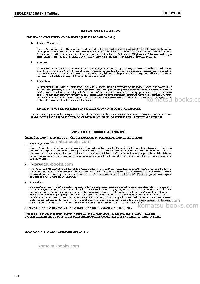 Komatsu d65px-15jpn-tier3 Operation manual cover Page 5 Komatsu d65px-15jpn-tier3 Operation manual cover Page 5