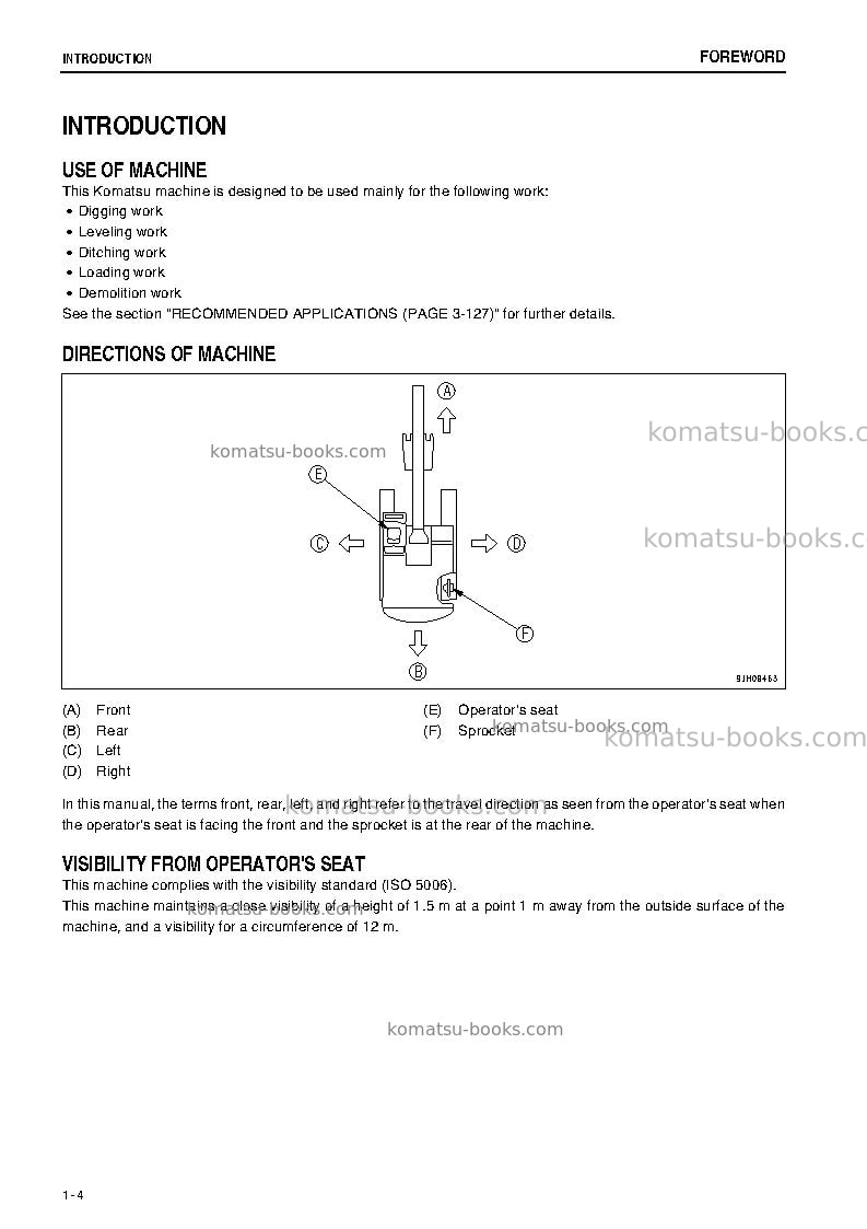 Komatsu pc350-7jpn-tier3, work equipment grease 500h Operation manual cover Page 5 Komatsu pc350-7jpn-tier3, work equipment grease 500h Operation manual cover Page 5