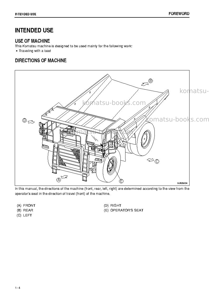 Komatsu hd785-7jpn Operation manual cover Page 5 Komatsu hd785-7jpn Operation manual cover Page 5