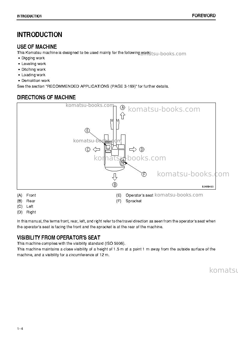 Komatsu pc300lc-8jpn-work equipment grease 100h Operation manual cover Page 5 Komatsu pc300lc-8jpn-work equipment grease 100h Operation manual cover Page 5