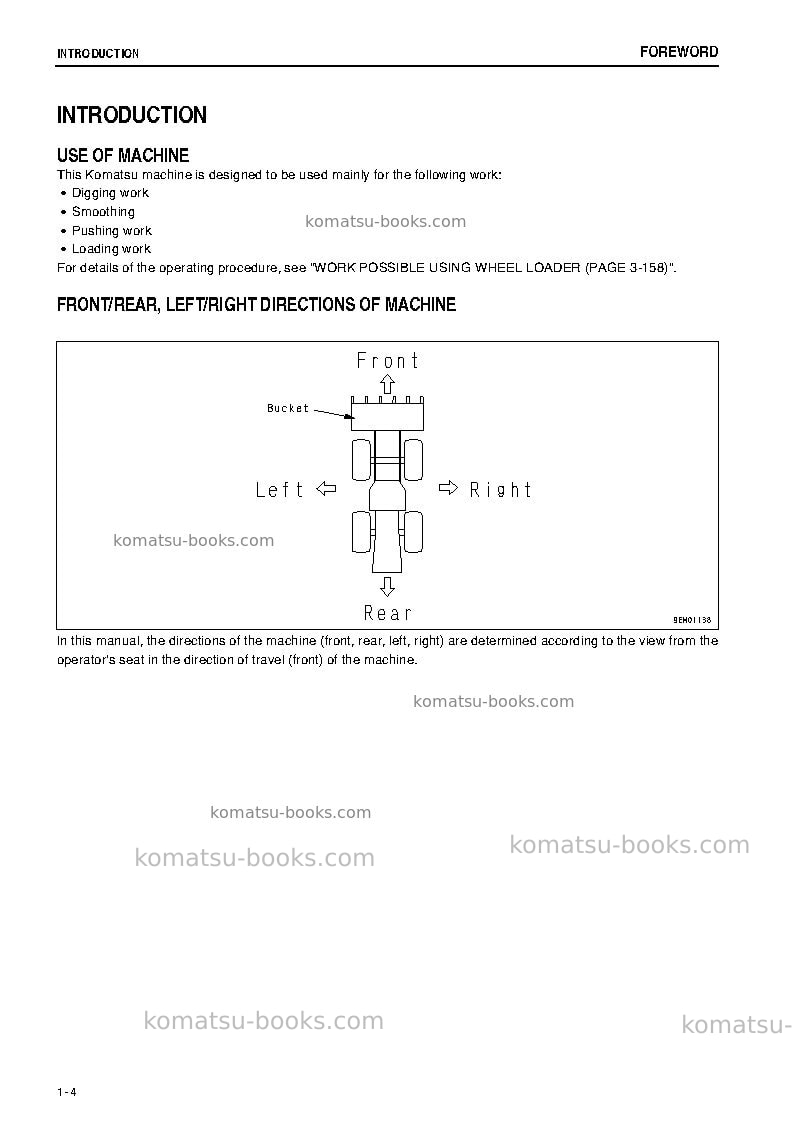 Komatsu wa600-6jpn-r Operation manual cover Page 5