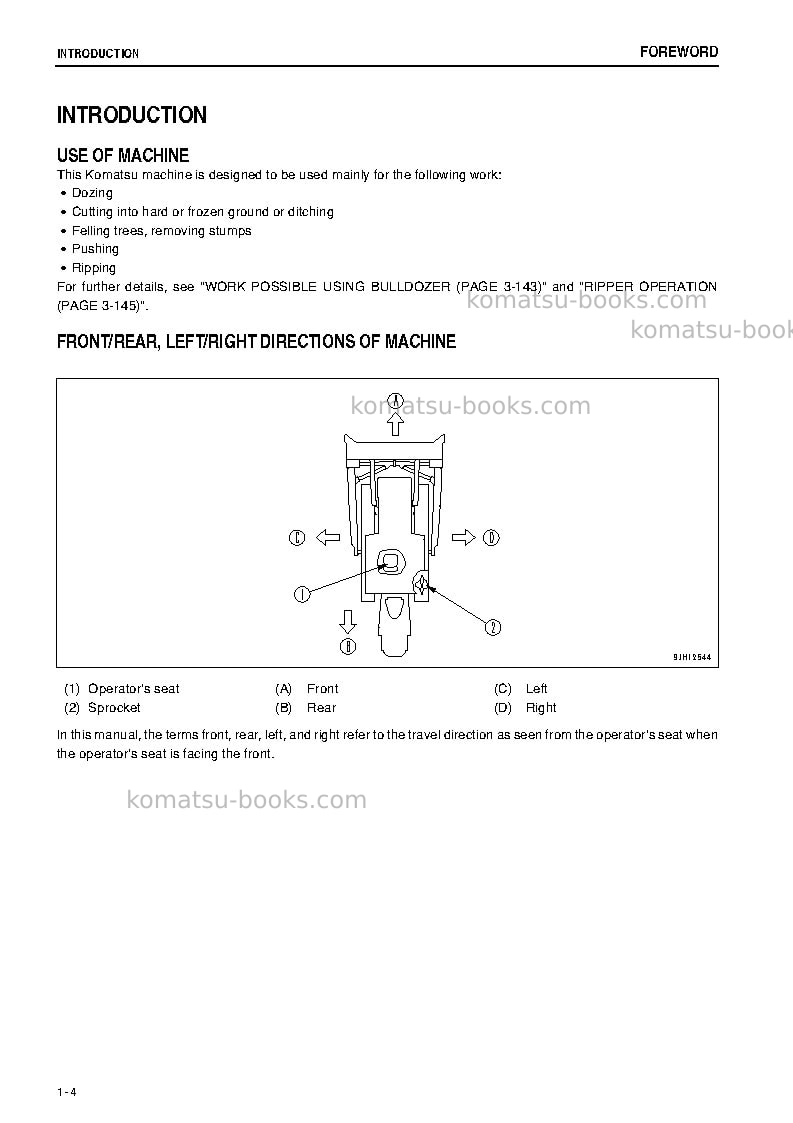 Komatsu d155a-6jpn Operation manual cover Page 5 Komatsu d155a-6jpn Operation manual cover Page 5