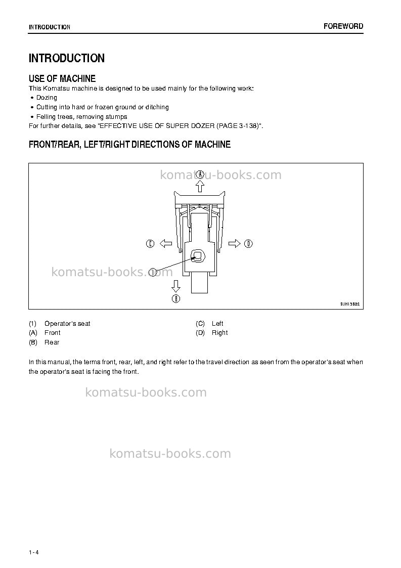 Komatsu d475asd-5jpn-tier2, super dozer Operation manual cover Page 5 Komatsu d475asd-5jpn-tier2, super dozer Operation manual cover Page 5