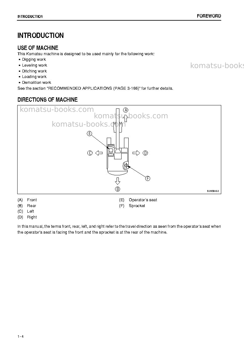 Komatsu pc400-8jpn-w/o egr, work equipment grease 500h Operation manual cover Page 5 Komatsu pc400-8jpn-w/o egr, work equipment grease 500h Operation manual cover Page 5