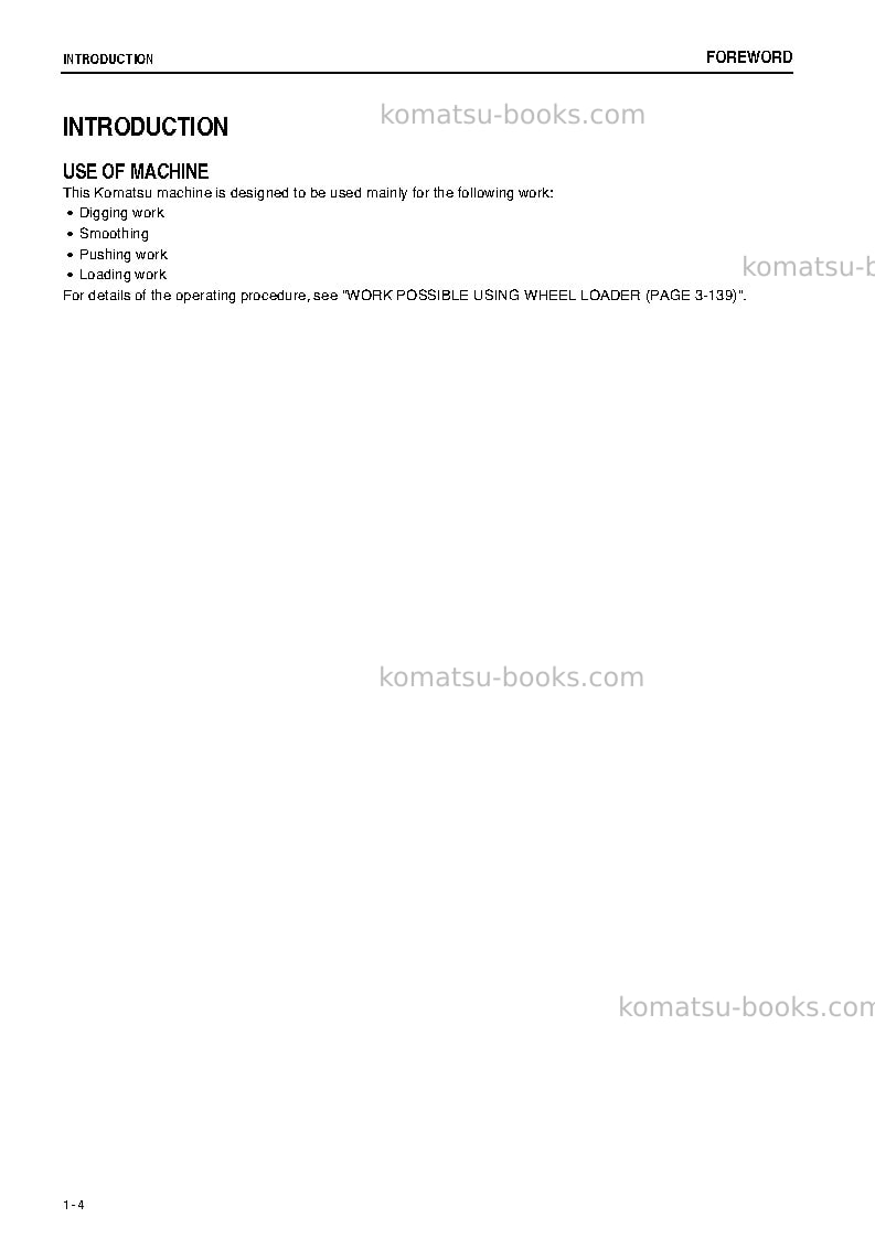 Komatsu wa470-6jpn Operation manual cover Page 5 Komatsu wa470-6jpn Operation manual cover Page 5