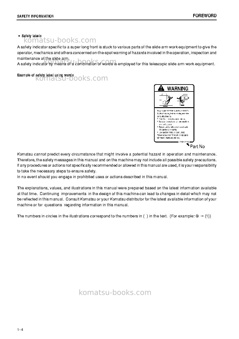 Komatsu pc200-7jpn-super long front Operation manual cover Page 5 Komatsu pc200-7jpn-super long front Operation manual cover Page 5