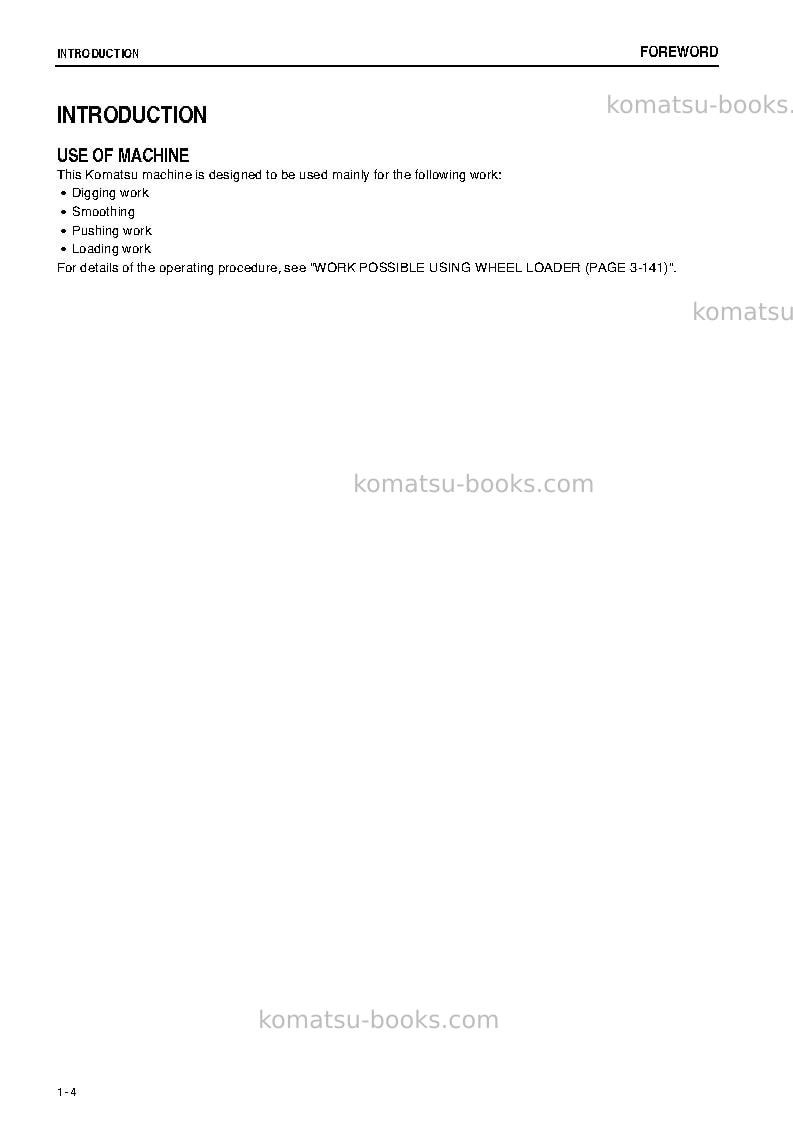 Komatsu wa430-6jpn Operation manual cover Page 5 Komatsu wa430-6jpn Operation manual cover Page 5