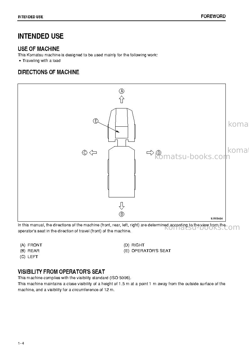 Komatsu hm250-2jpn Operation manual cover Page 5 Komatsu hm250-2jpn Operation manual cover Page 5