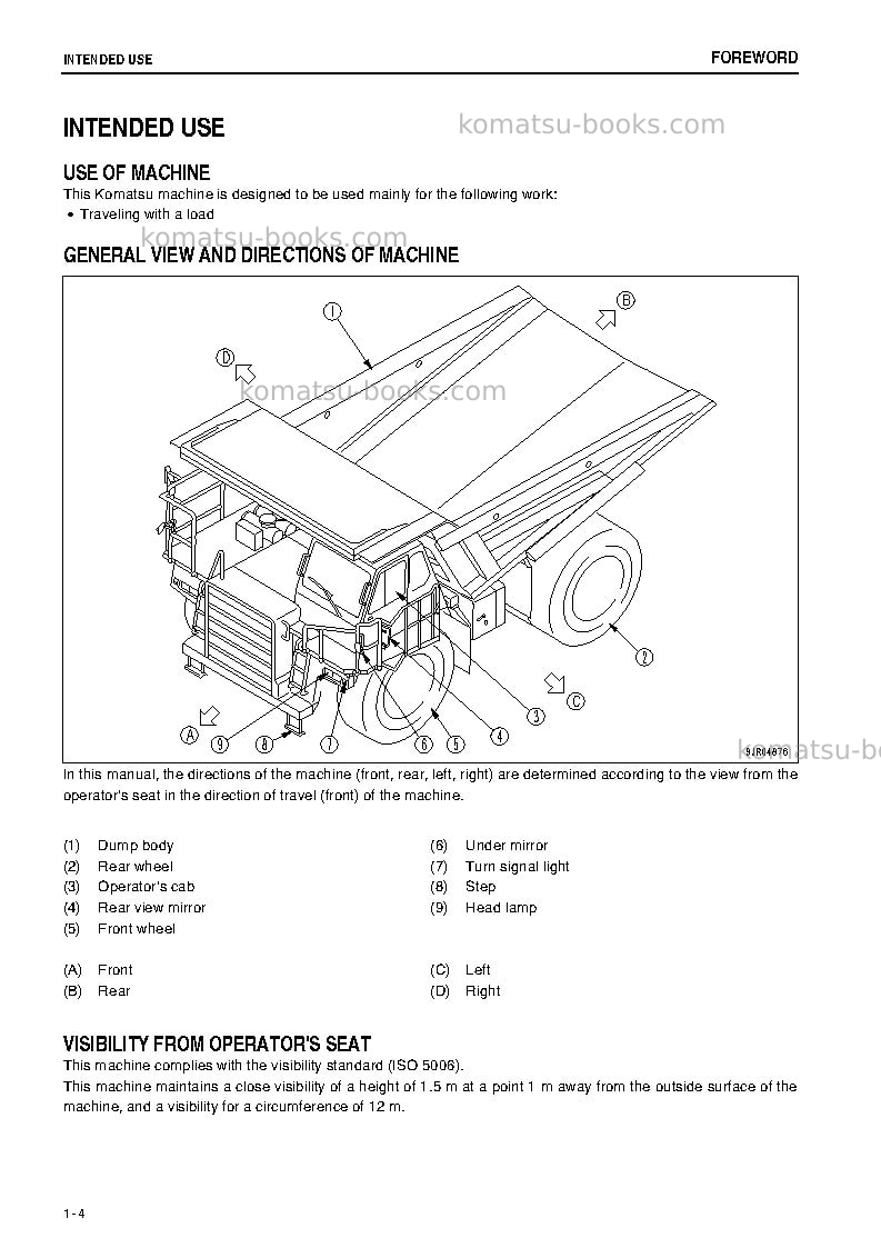 Komatsu hd465-7jpn-tier3 Operation manual cover Page 5 Komatsu hd465-7jpn-tier3 Operation manual cover Page 5