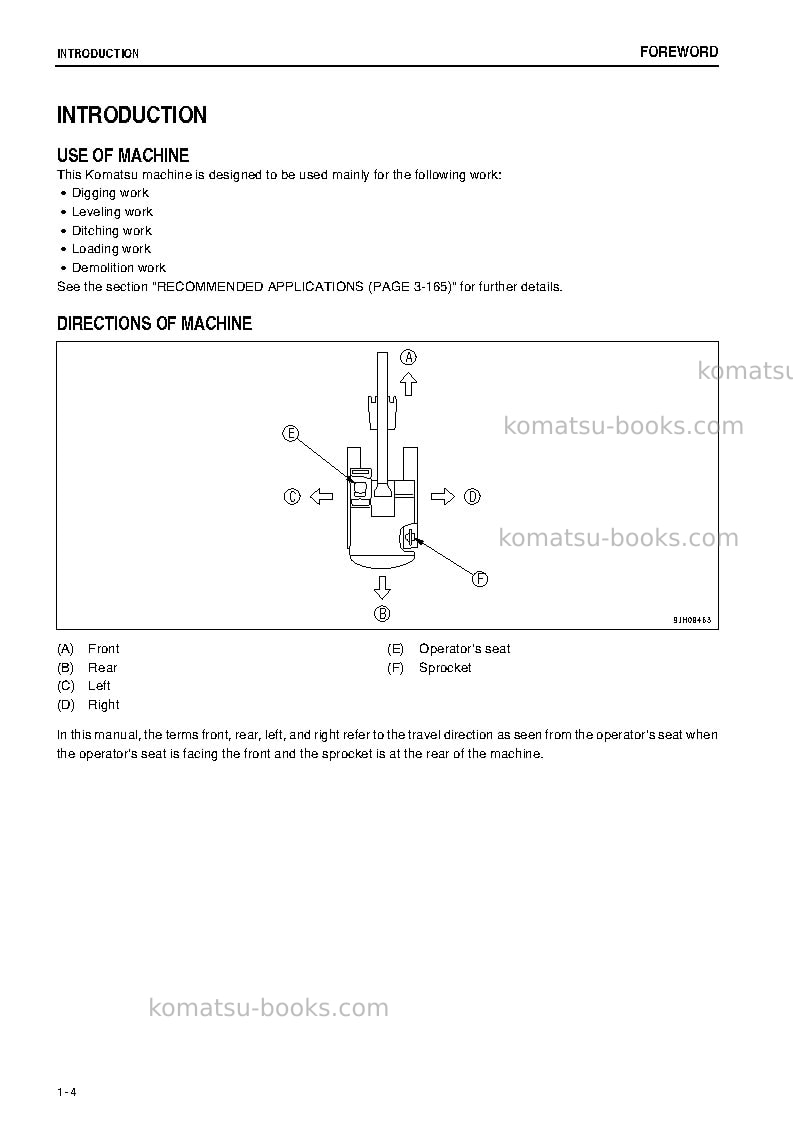 Komatsu pc400lc-8jpn-work equipment grease 500h Operation manual cover Page 5