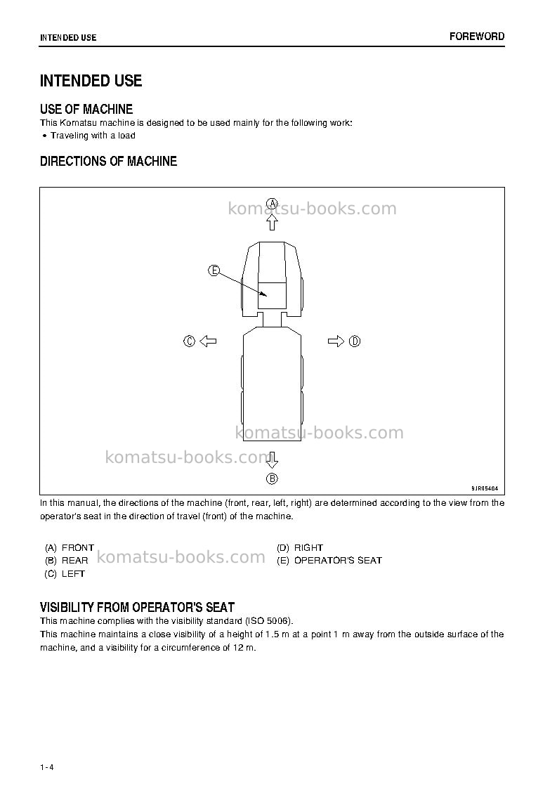 Komatsu hm250-2jpn Operation manual cover Page 5 Komatsu hm250-2jpn Operation manual cover Page 5
