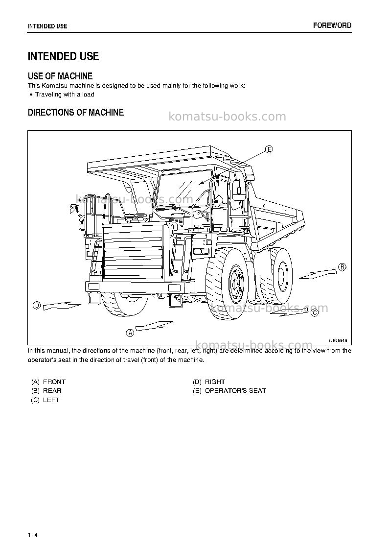 Komatsu hd325-7jpn-r Operation manual cover Page 5 Komatsu hd325-7jpn-r Operation manual cover Page 5