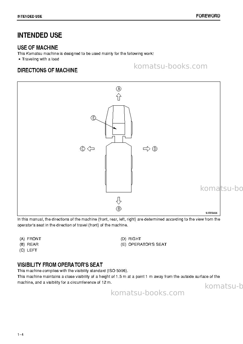 Komatsu hm400-2jpn-r Operation manual cover Page 5 Komatsu hm400-2jpn-r Operation manual cover Page 5