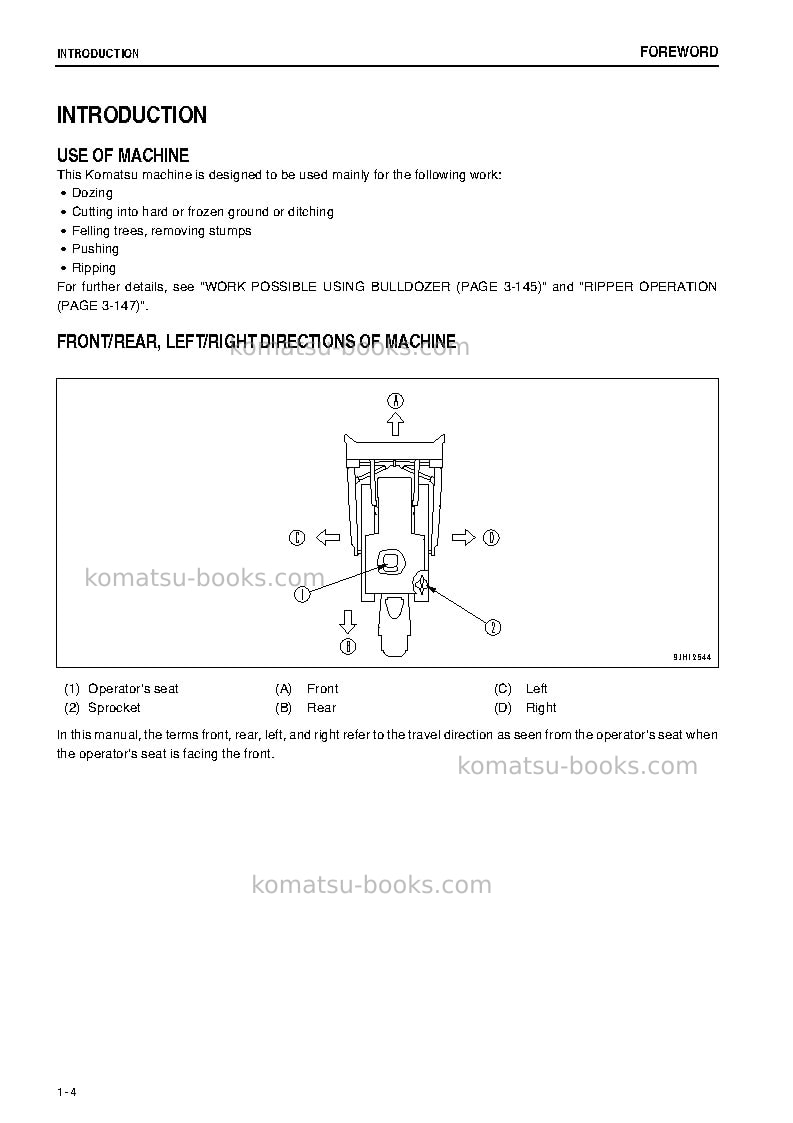 Komatsu d155a-6jpn Operation manual cover Page 5 Komatsu d155a-6jpn Operation manual cover Page 5