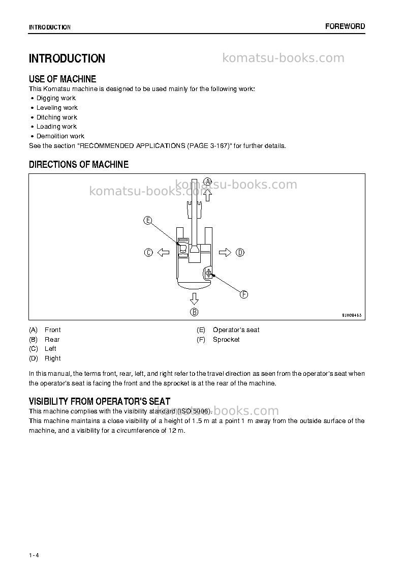 Komatsu pc270lc-8jpn-work equipment grease 500h Operation manual cover Page 5 Komatsu pc270lc-8jpn-work equipment grease 500h Operation manual cover Page 5