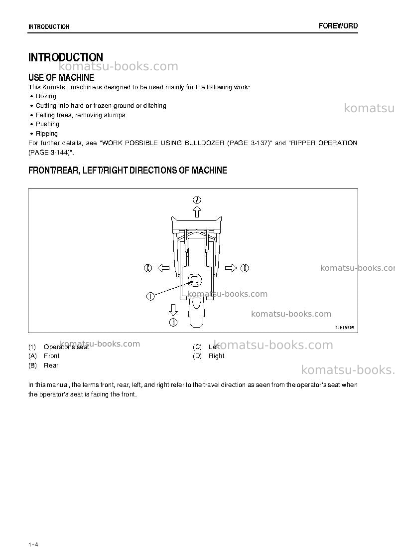 Komatsu d475a-5jpn-e0, one-way steering lever Operation manual cover Page 5 Komatsu d475a-5jpn-e0, one-way steering lever Operation manual cover Page 5