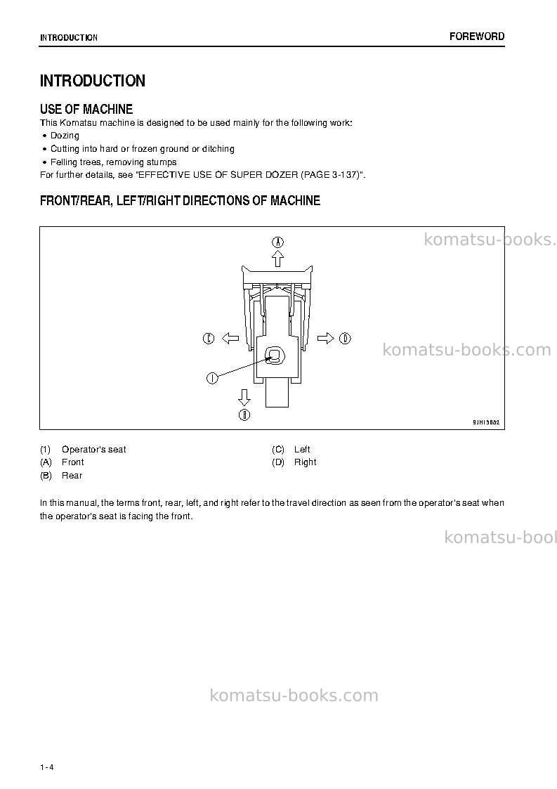 Komatsu d475asd-5jpn-tier2, super dozer Operation manual cover Page 5 Komatsu d475asd-5jpn-tier2, super dozer Operation manual cover Page 5