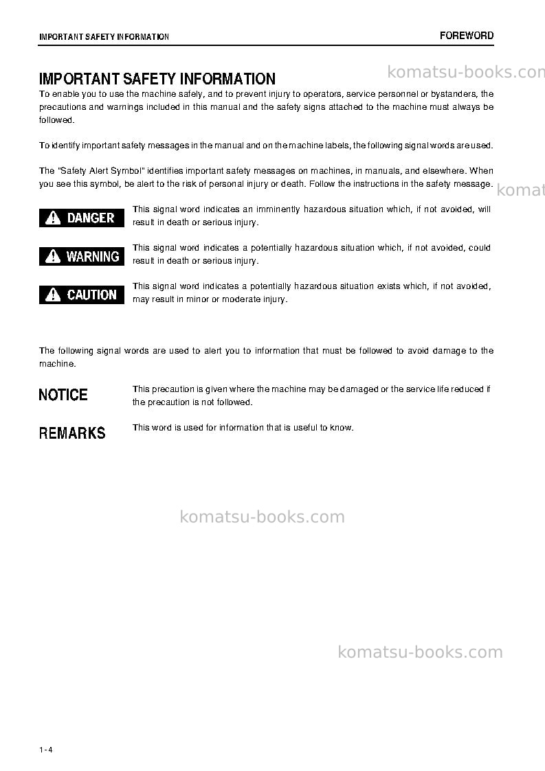 Komatsu d65px-15jpn-tier3 Operation manual cover Page 5 Komatsu d65px-15jpn-tier3 Operation manual cover Page 5