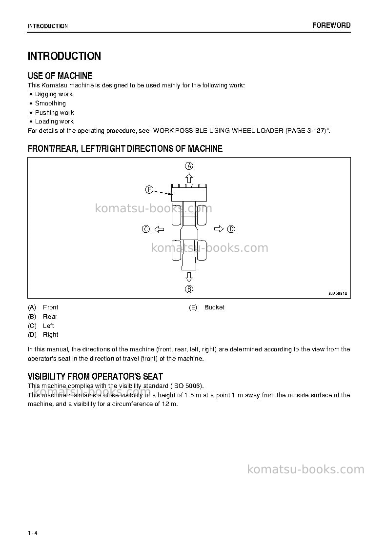 Komatsu wa250-6jpn Operation manual cover Page 5