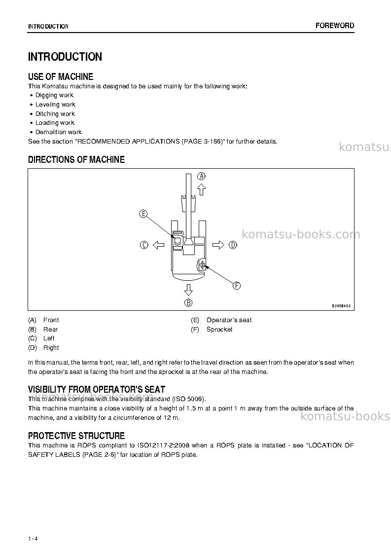 Komatsu pc200lc-8jpn-work equipment grease 100h Operation manual cover Page 5