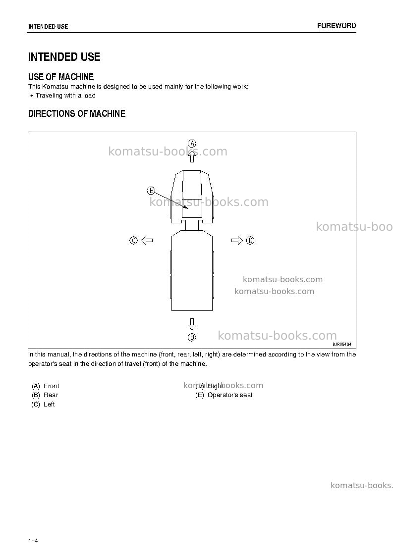 Komatsu hm250-2jpn Operation manual cover Page 5 Komatsu hm250-2jpn Operation manual cover Page 5