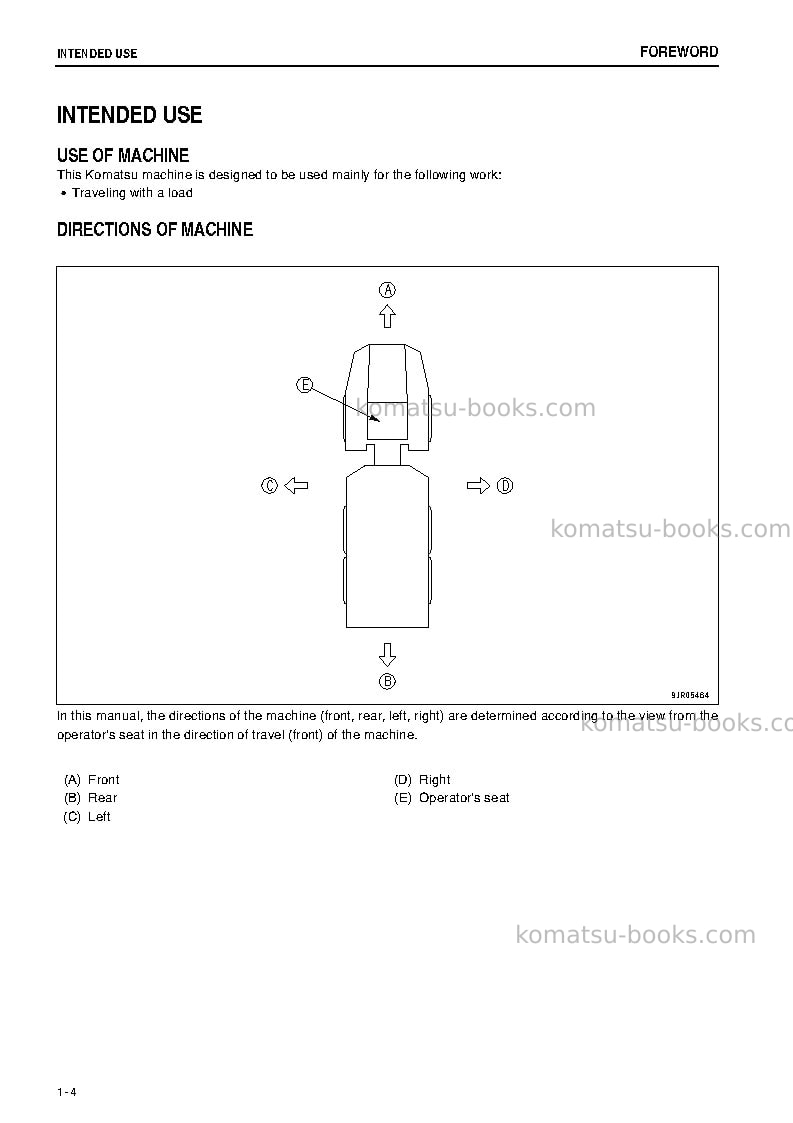 Komatsu hm400-2jpn Operation manual cover Page 5 Komatsu hm400-2jpn Operation manual cover Page 5