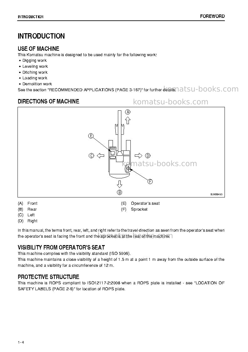 Komatsu pc270lc-8jpn-work equipment grease 100h Operation manual cover Page 5 Komatsu pc270lc-8jpn-work equipment grease 100h Operation manual cover Page 5
