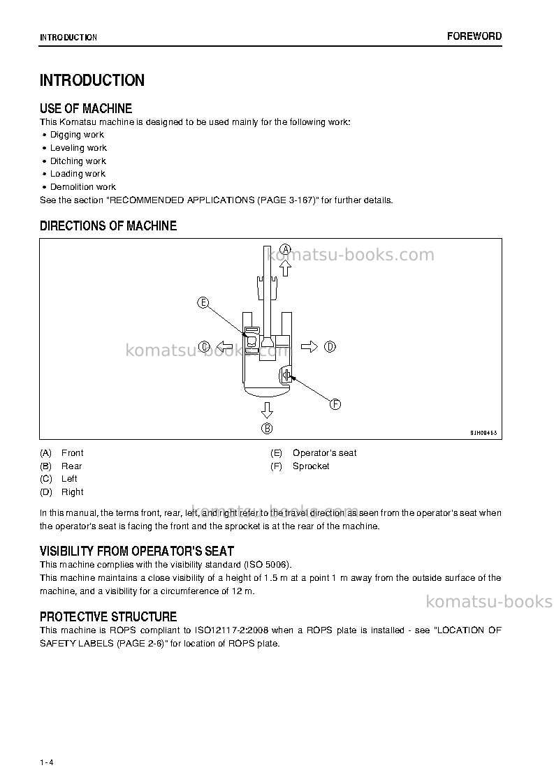 Komatsu pc270-8jpn-work equipment grease 500h Operation manual cover Page 5 Komatsu pc270-8jpn-work equipment grease 500h Operation manual cover Page 5