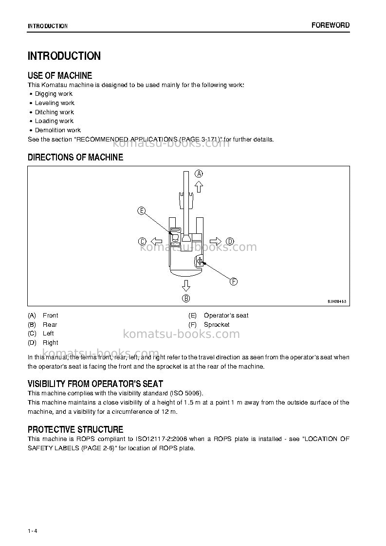 Komatsu pc300-8jpn-work equipment grease 500h Operation manual cover Page 5 Komatsu pc300-8jpn-work equipment grease 500h Operation manual cover Page 5