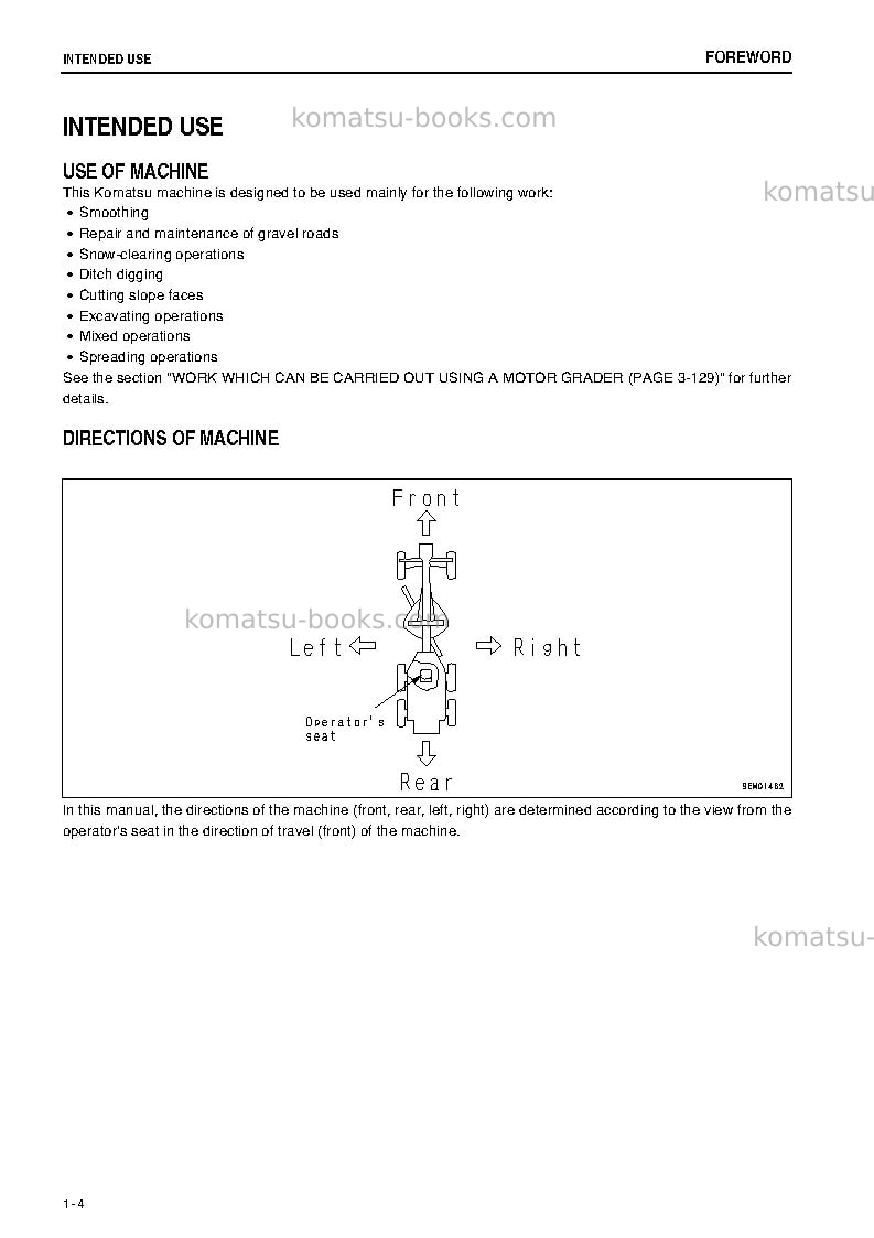 Komatsu gd655-5jpn Operation manual cover Page 5 Komatsu gd655-5jpn Operation manual cover Page 5