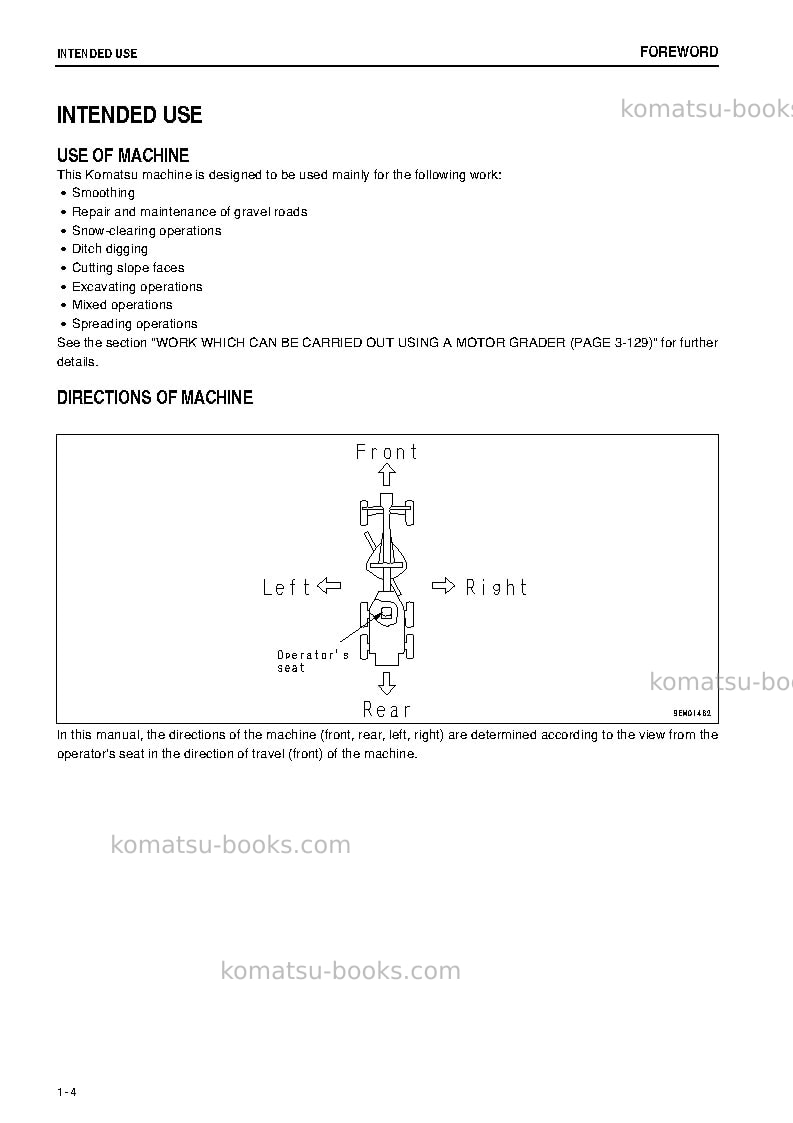 Komatsu gd675-5jpn Operation manual cover Page 5 Komatsu gd675-5jpn Operation manual cover Page 5