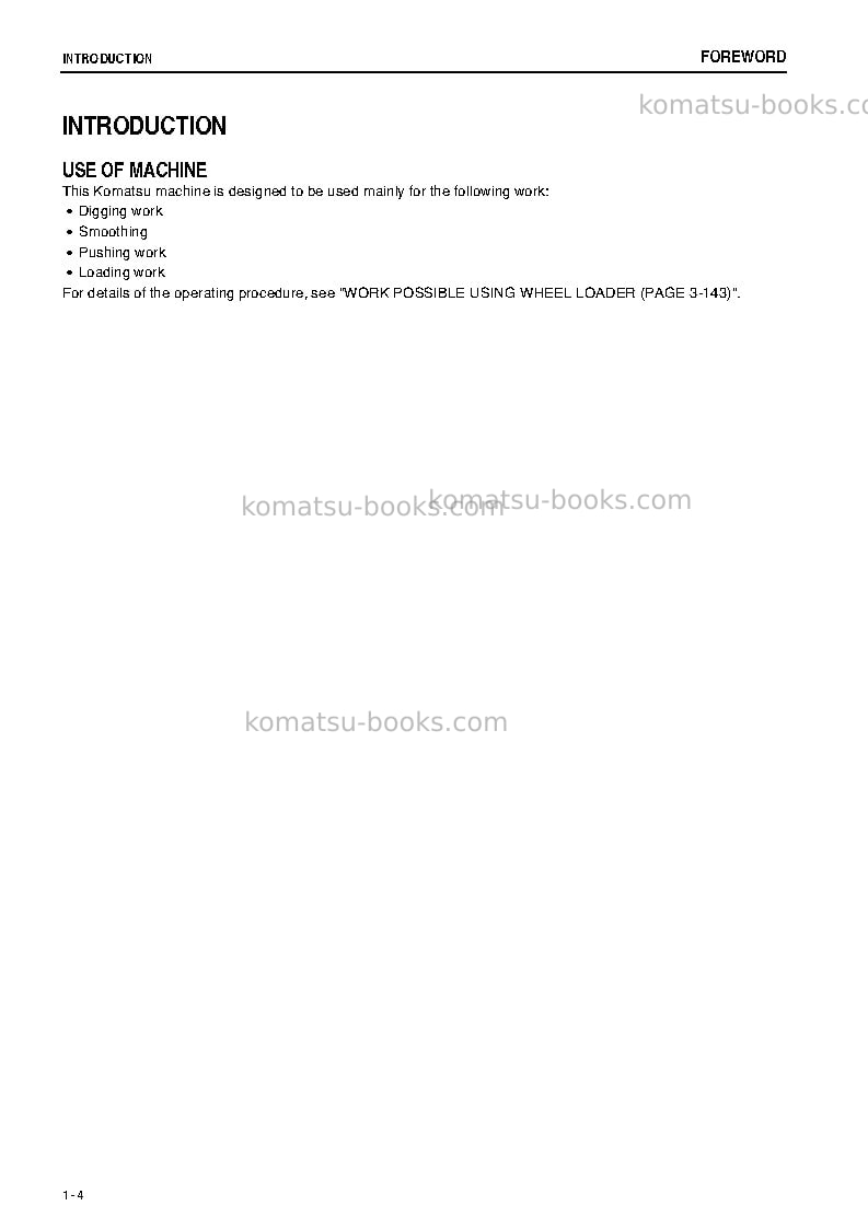 Komatsu wa470-6jpn Operation manual cover Page 5