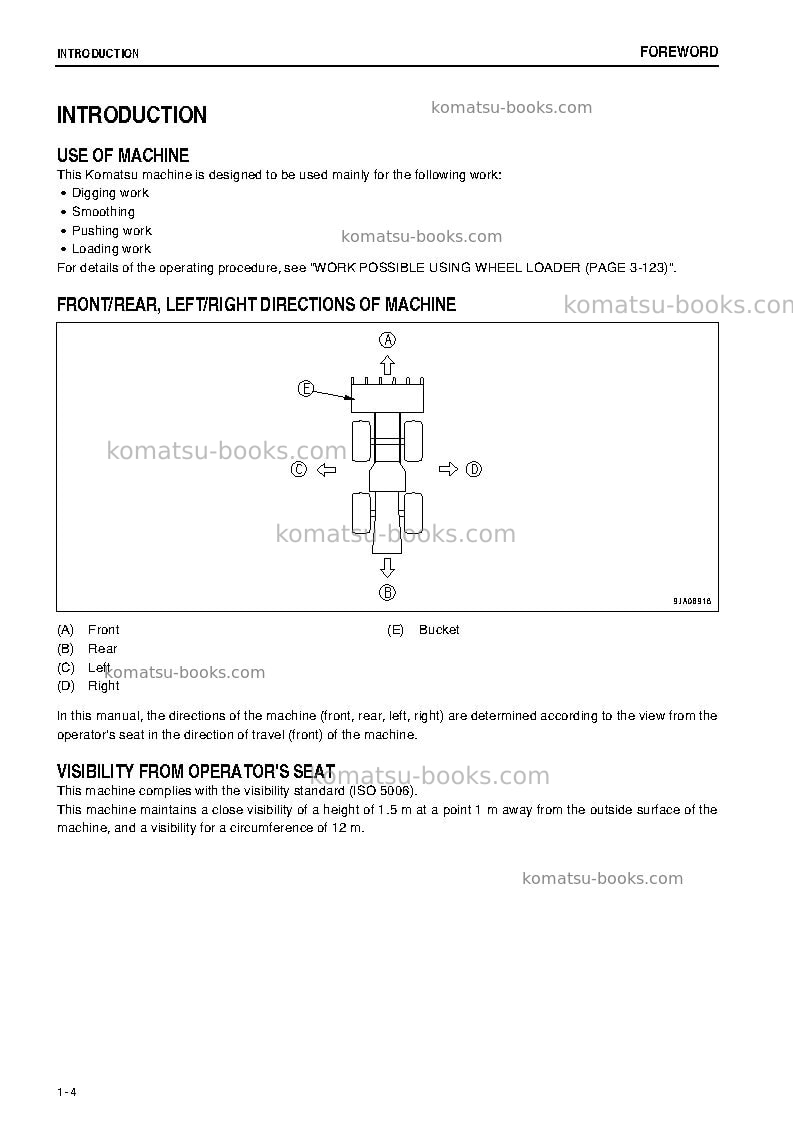 Komatsu wa320-6jpn Operation manual cover Page 5 Komatsu wa320-6jpn Operation manual cover Page 5