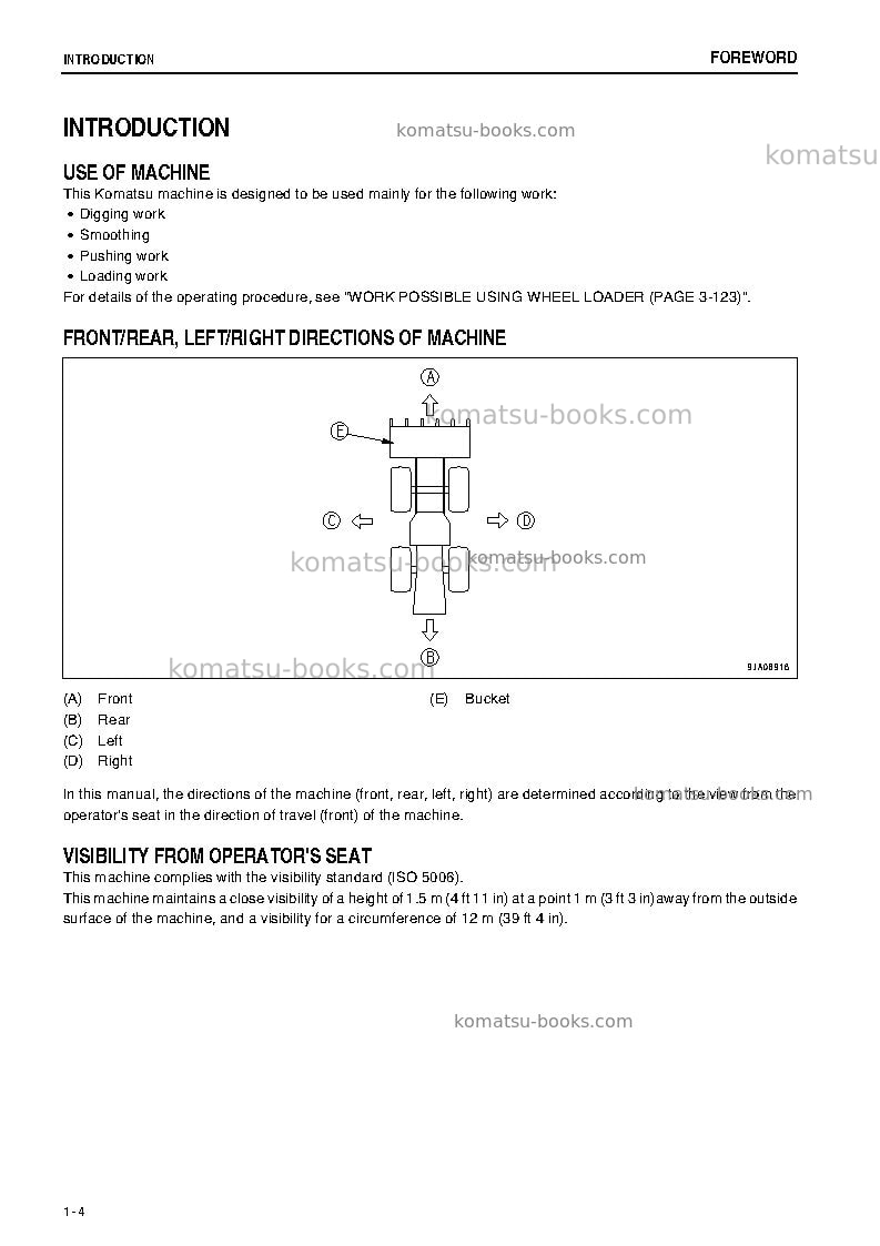 Komatsu wa150-6jpn Operation manual cover Page 5 Komatsu wa150-6jpn Operation manual cover Page 5