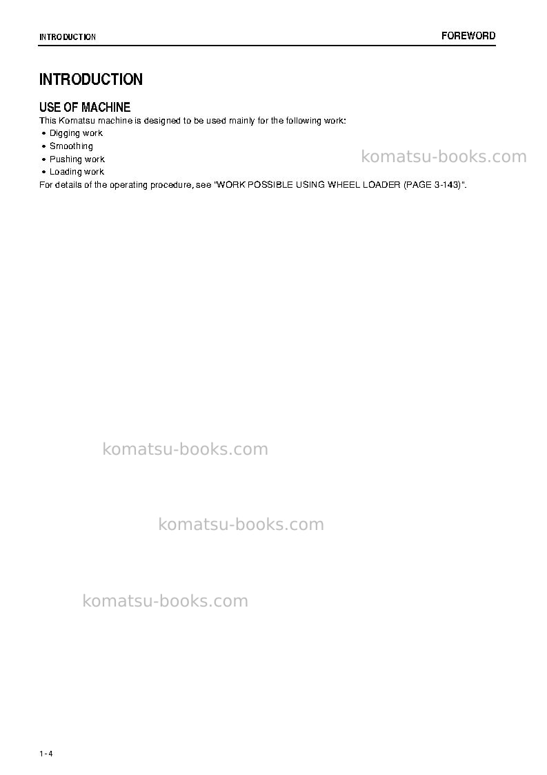 Komatsu wa430-6jpn Operation manual cover Page 5 Komatsu wa430-6jpn Operation manual cover Page 5