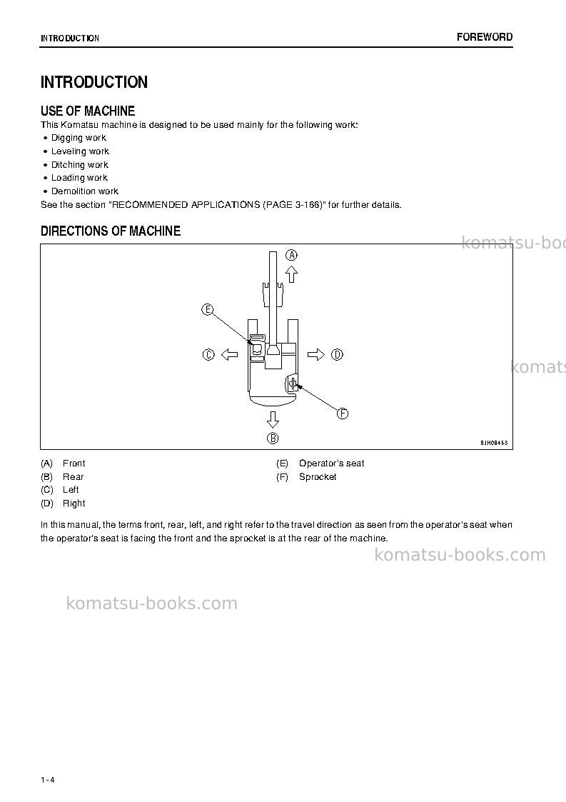 Komatsu pc400lc-8jpn-work equipment grease 100h Operation manual cover Page 5 Komatsu pc400lc-8jpn-work equipment grease 100h Operation manual cover Page 5