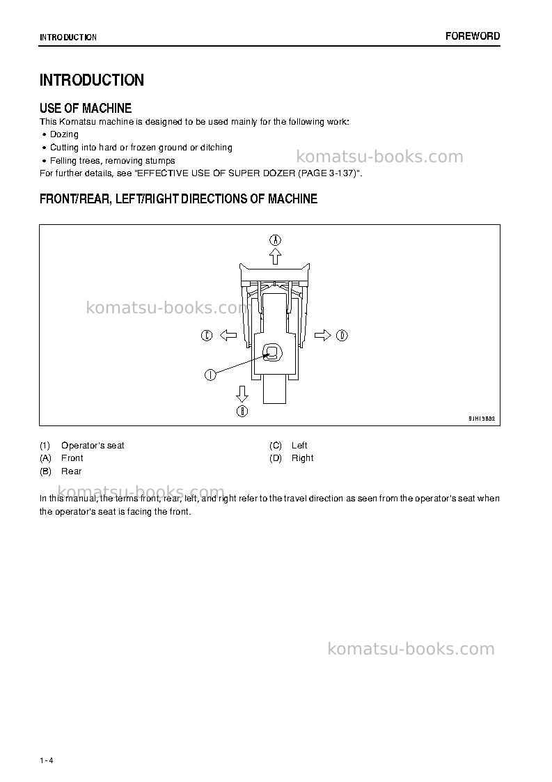 Komatsu d475asd-5jpn-tier2, super dozer Operation manual cover Page 5 Komatsu d475asd-5jpn-tier2, super dozer Operation manual cover Page 5
