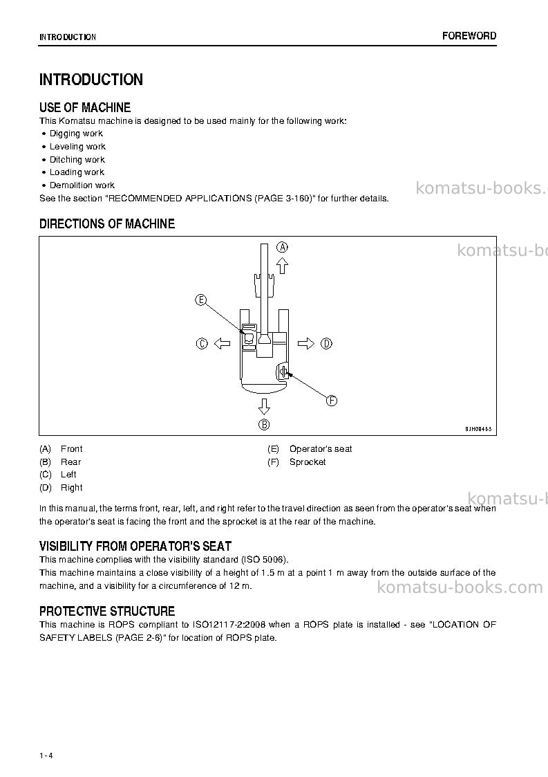 Komatsu pc78us-8jpn Operation manual cover Page 5 Komatsu pc78us-8jpn Operation manual cover Page 5