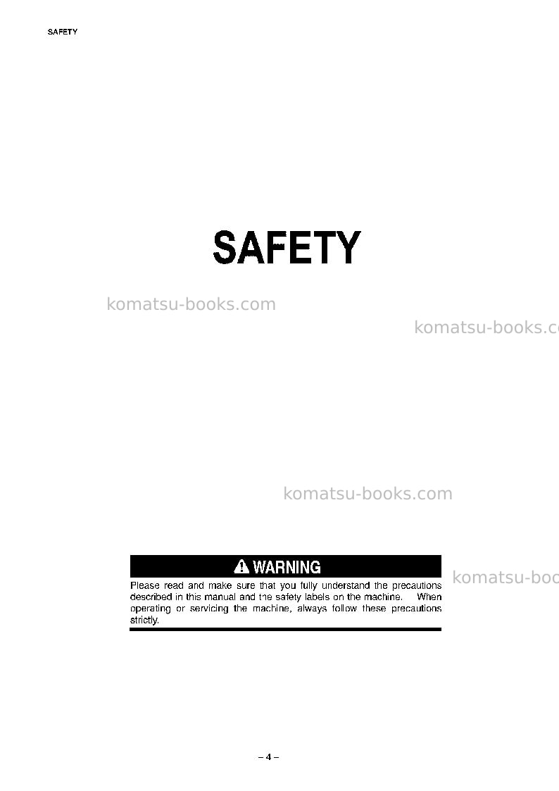 Komatsu gd663a-2jpn Operation manual cover Page 5 Komatsu gd663a-2jpn Operation manual cover Page 5
