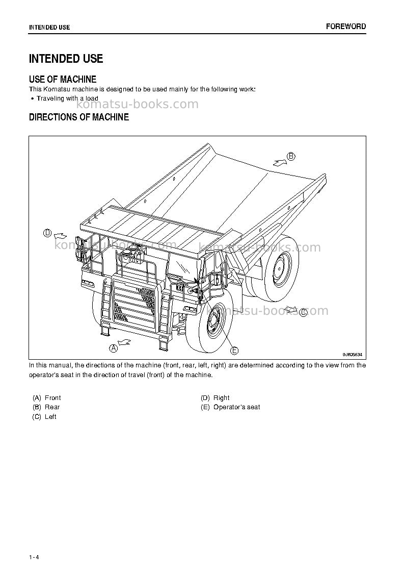 Komatsu hd785-7jpn Operation manual cover Page 5 Komatsu hd785-7jpn Operation manual cover Page 5