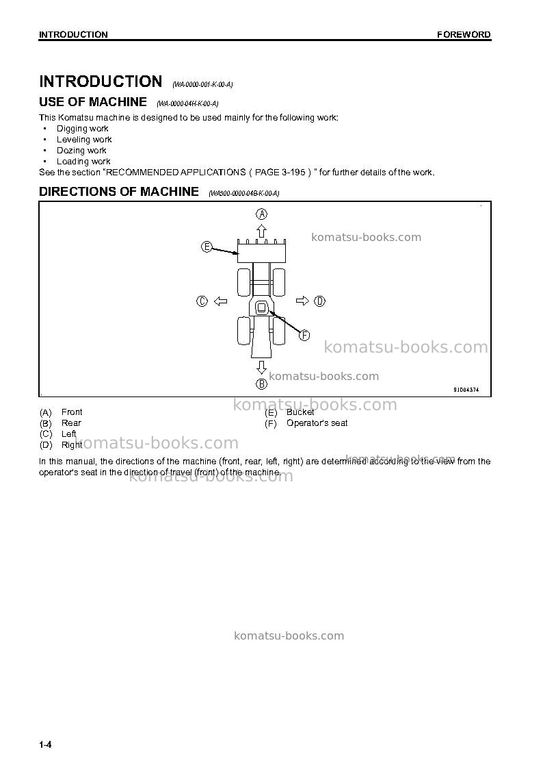 Komatsu wa380-7jpn-for eu Operation manual cover Page 5 Komatsu wa380-7jpn-for eu Operation manual cover Page 5