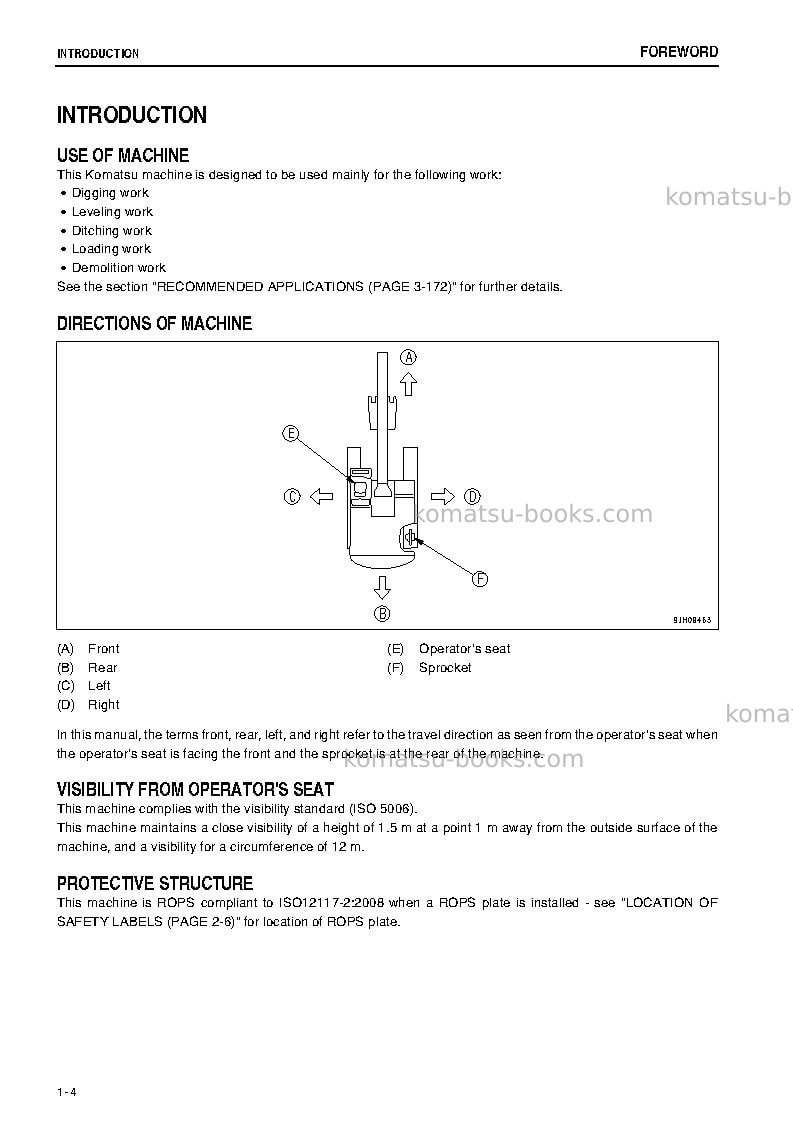 Komatsu pc200lc-8jpn-m0, for china Operation manual cover Page 5 Komatsu pc200lc-8jpn-m0, for china Operation manual cover Page 5
